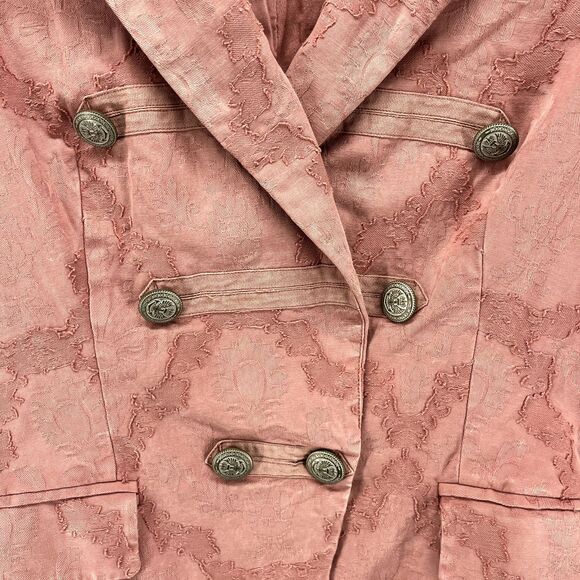 Free People Jacket Womens Small Pink James Jacquard Military Blazer - Picture 5 of 16